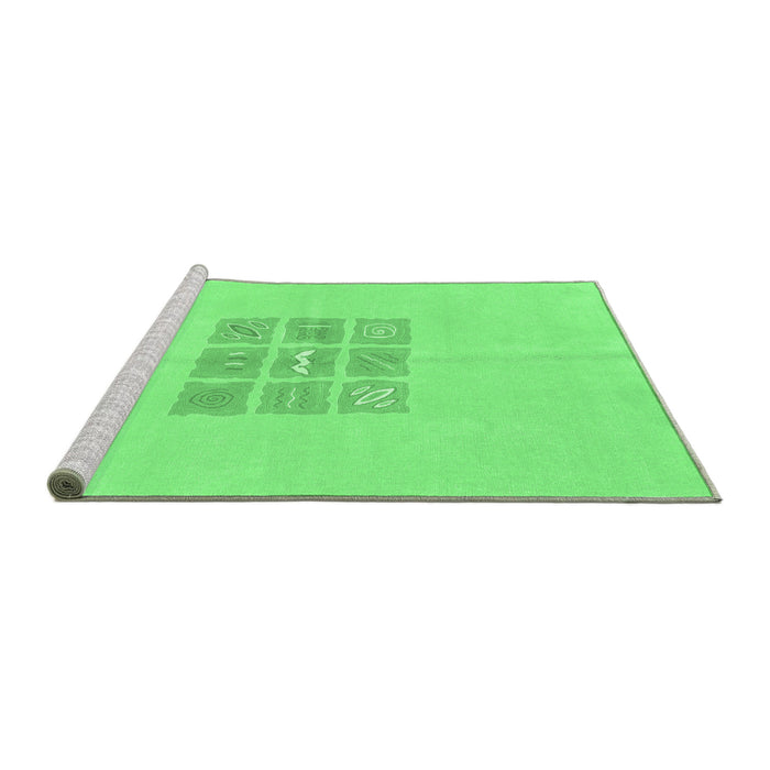 Sideview of Machine Washable Abstract Emerald Green Modern Area Rugs, wshabs3088emgrn