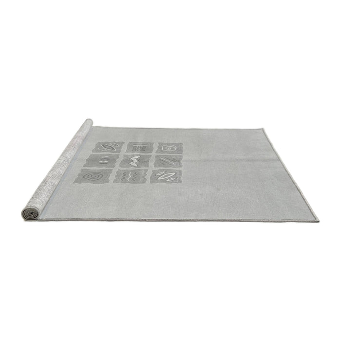 Sideview of Machine Washable Abstract Gray Modern Rug, wshabs3088gry