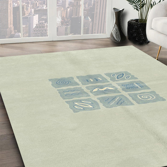 Machine Washable Abstract Pale Silver Gray Rug in a Family Room, wshabs3088