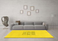 Machine Washable Abstract Yellow Modern Rug, wshabs3088yw