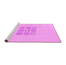 Sideview of Machine Washable Abstract Pink Modern Rug, wshabs3088pnk