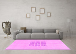 Machine Washable Abstract Pink Modern Rug in a Living Room, wshabs3088pnk