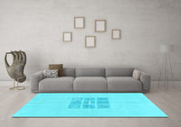 Machine Washable Abstract Light Blue Modern Rug, wshabs3088lblu