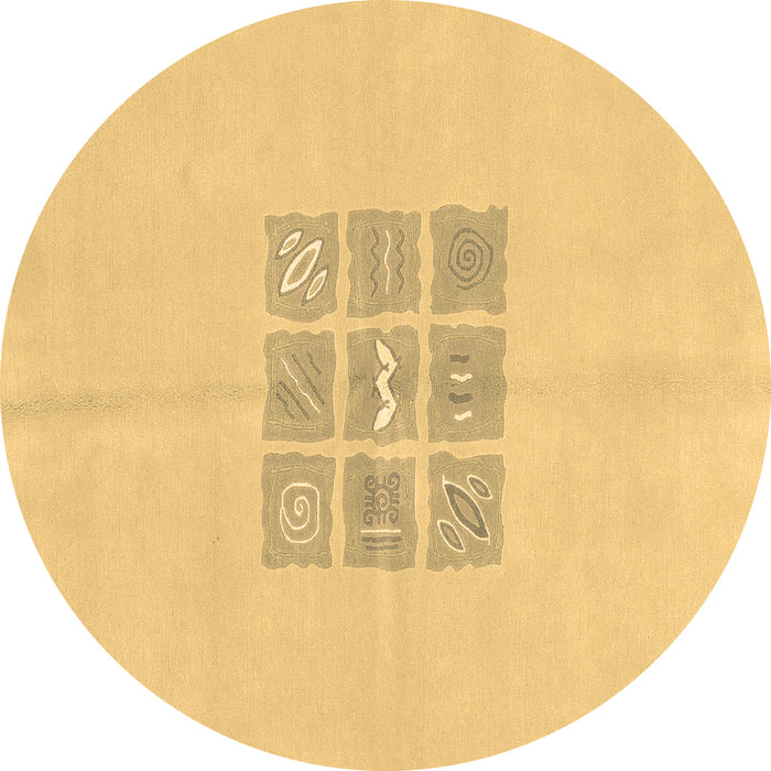 Round Abstract Brown Modern Rug, abs3088brn