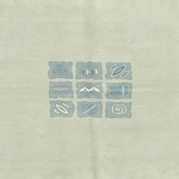 Square Machine Washable Abstract Pale Silver Gray Rug, wshabs3088