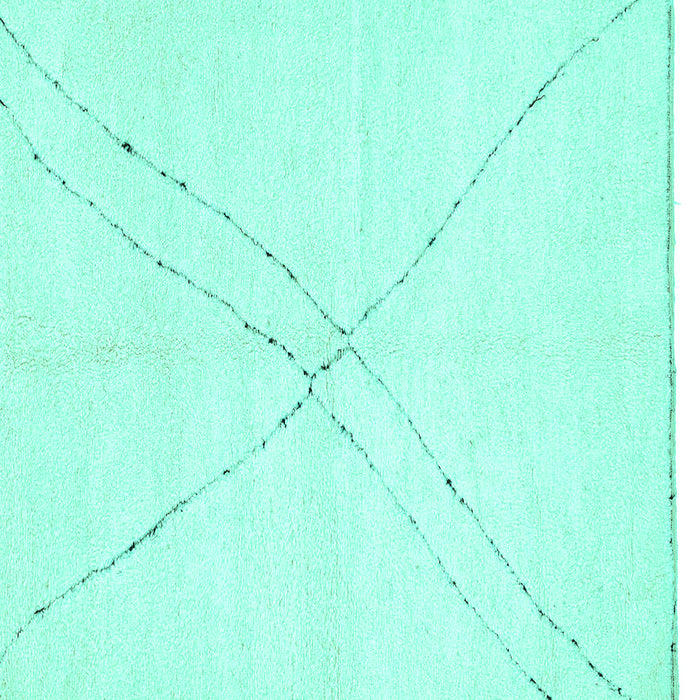 Square Solid Turquoise Modern Rug, abs3089turq