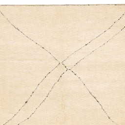 Square Abstract Navajo White Gold Solid Rug, abs3089