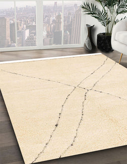Abstract Navajo White Gold Solid Rug in Family Room, abs3089