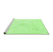 Sideview of Machine Washable Solid Green Modern Area Rugs, wshabs3089grn