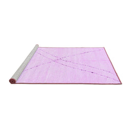 Sideview of Machine Washable Solid Purple Modern Area Rugs, wshabs3089pur