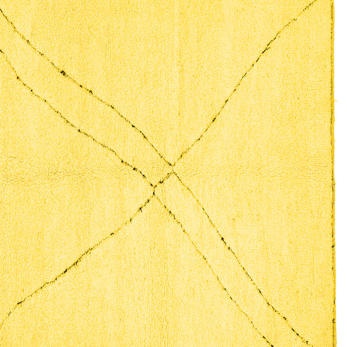 Square Machine Washable Solid Yellow Modern Rug, wshabs3089yw