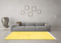 Machine Washable Solid Yellow Modern Rug, wshabs3089yw