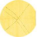 Round Solid Yellow Modern Rug, abs3089yw