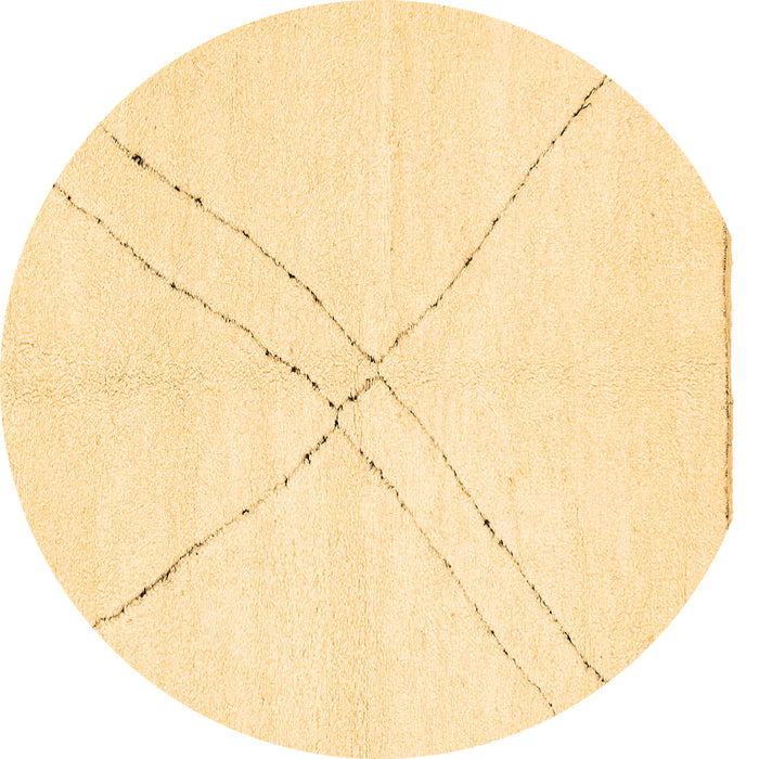 Round Machine Washable Solid Brown Modern Rug, wshabs3089brn