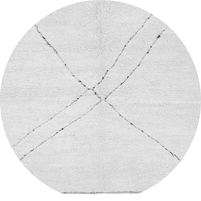 Round Machine Washable Solid Gray Modern Rug, wshabs3089gry