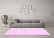 Machine Washable Solid Pink Modern Rug in a Living Room, wshabs3089pnk