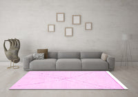 Machine Washable Solid Pink Modern Rug, wshabs3089pnk