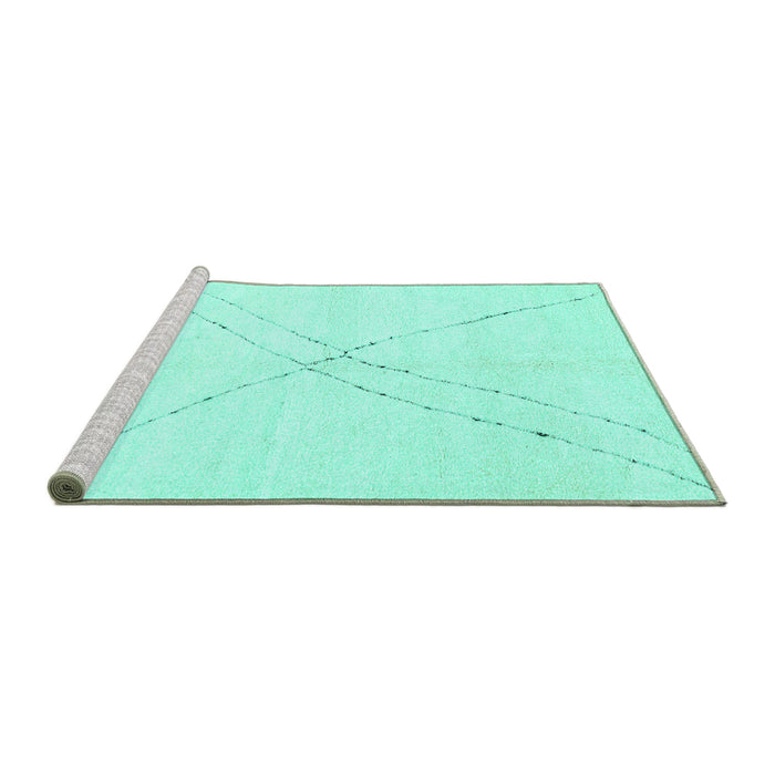 Sideview of Machine Washable Solid Turquoise Modern Area Rugs, wshabs3089turq
