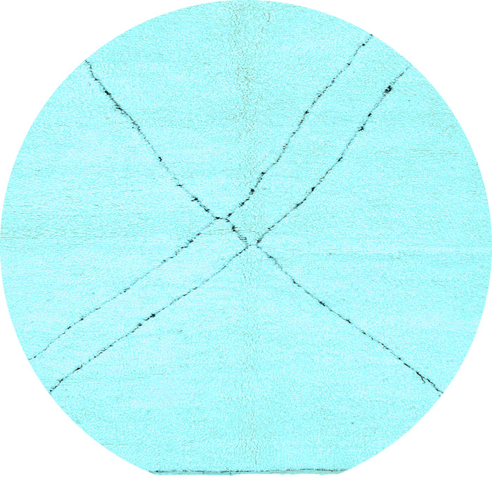 Round Solid Light Blue Modern Rug, abs3089lblu