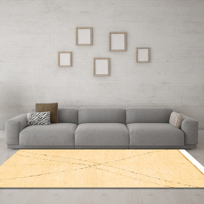Machine Washable Solid Brown Modern Rug in a Living Room,, wshabs3089brn