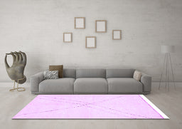 Machine Washable Solid Purple Modern Area Rugs in a Living Room, wshabs3089pur