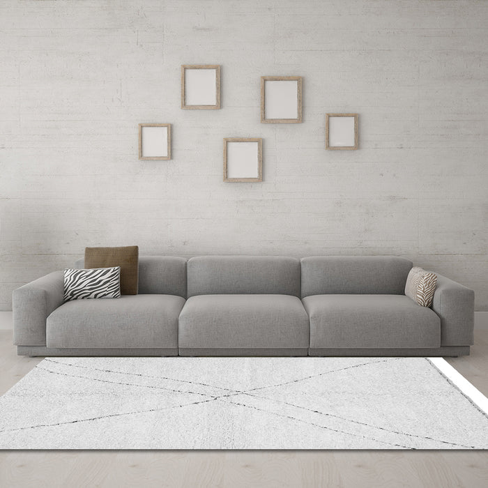 Machine Washable Solid Gray Modern Rug in a Living Room,, wshabs3089gry