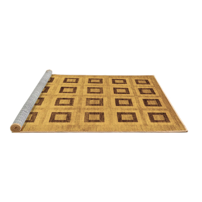 Sideview of Machine Washable Abstract Brown Modern Rug, wshabs308brn