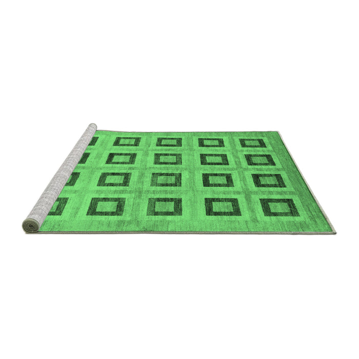 Sideview of Machine Washable Abstract Emerald Green Modern Area Rugs, wshabs308emgrn