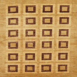 Square Machine Washable Abstract Sedona Brown Rug, wshabs308