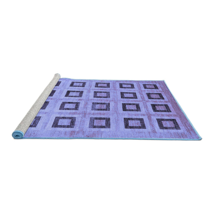 Sideview of Machine Washable Abstract Blue Modern Rug, wshabs308blu