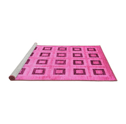 Sideview of Machine Washable Abstract Pink Modern Rug, wshabs308pnk