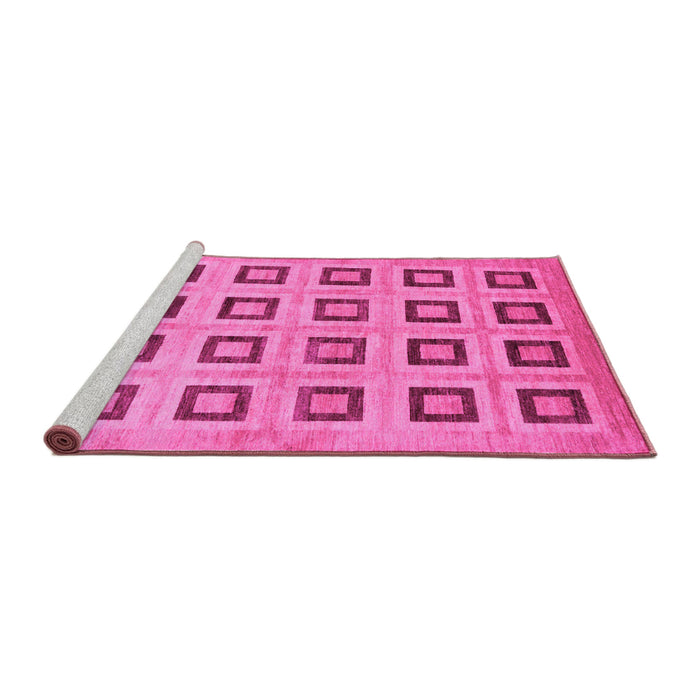 Sideview of Machine Washable Abstract Pink Modern Rug, wshabs308pnk