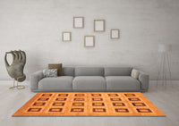 Machine Washable Abstract Orange Modern Rug, wshabs308org