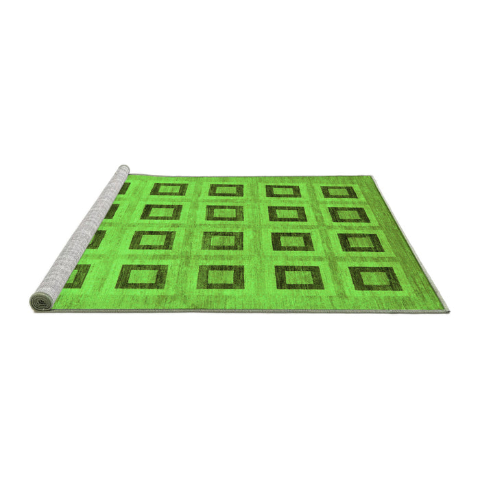 Sideview of Machine Washable Abstract Green Modern Area Rugs, wshabs308grn
