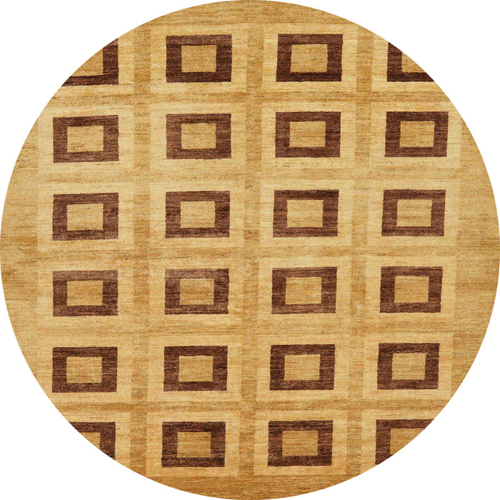 Round Abstract Sedona Brown Modern Rug, abs308