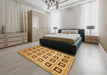 Machine Washable Abstract Sedona Brown Rug in a Bedroom, wshabs308