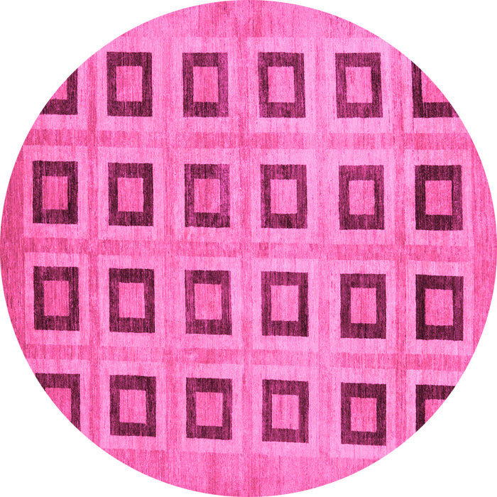 Round Abstract Pink Modern Rug, abs308pnk