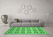 Machine Washable Abstract Emerald Green Modern Area Rugs in a Living Room,, wshabs308emgrn