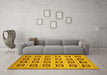 Machine Washable Abstract Yellow Modern Rug in a Living Room, wshabs308yw