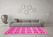 Machine Washable Abstract Pink Modern Rug in a Living Room, wshabs308pnk