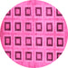 Round Machine Washable Abstract Pink Modern Rug, wshabs308pnk