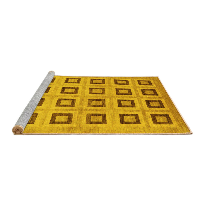 Sideview of Machine Washable Abstract Yellow Modern Rug, wshabs308yw
