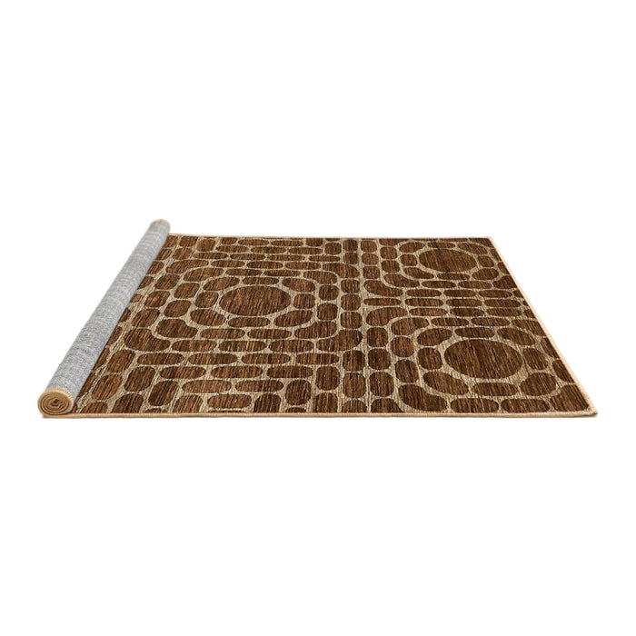 Sideview of Machine Washable Abstract Red Brown Rug, wshabs309