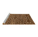 Sideview of Machine Washable Abstract Red Brown Rug, wshabs309