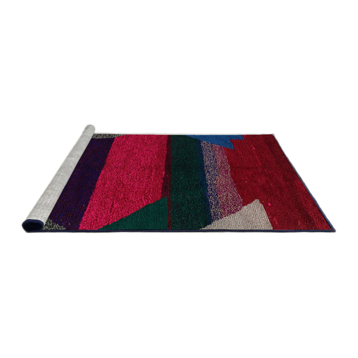 Sideview of Machine Washable Abstract Plum Purple Rug, wshabs3090