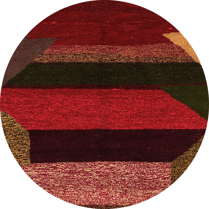 Round Abstract Orange Modern Rug, abs3090org