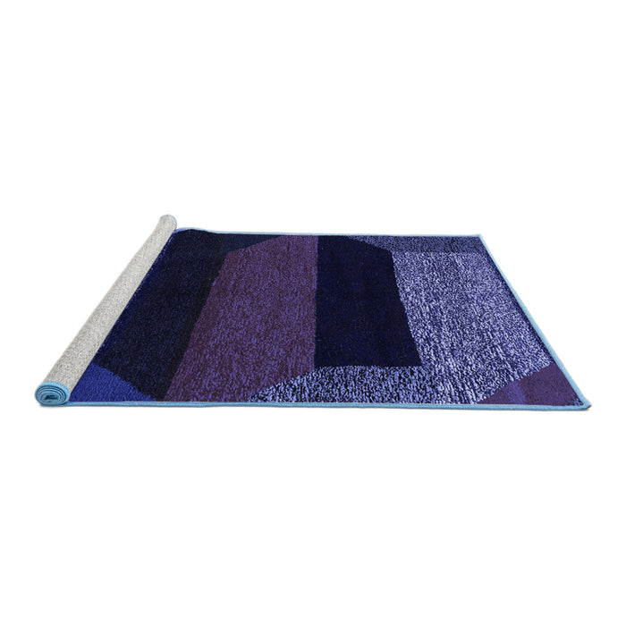 Sideview of Machine Washable Abstract Blue Modern Rug, wshabs3090blu