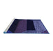 Sideview of Machine Washable Abstract Blue Modern Rug, wshabs3090blu