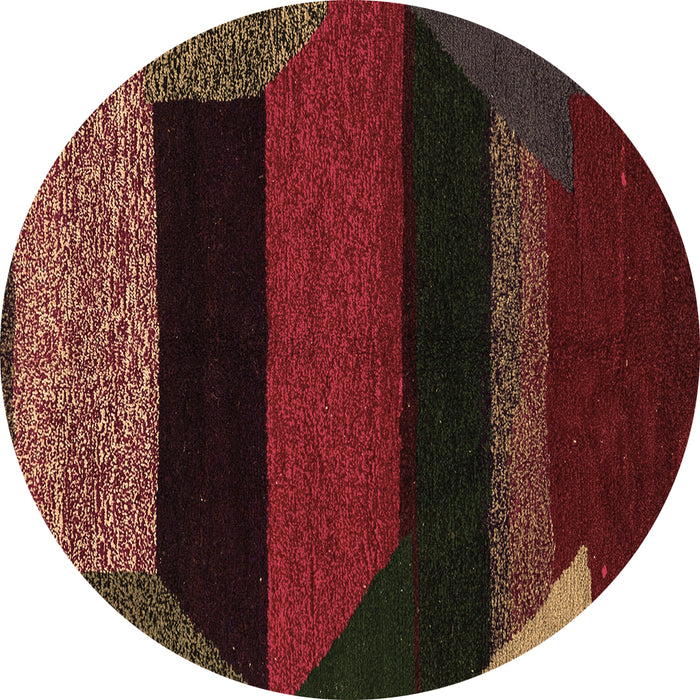 Round Abstract Brown Modern Rug, abs3090brn