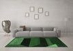 Machine Washable Abstract Emerald Green Modern Area Rugs in a Living Room,, wshabs3090emgrn